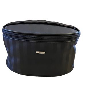 New! Cosmetic Makeup Bag Top Zip With Handle Black 4.5x12x7